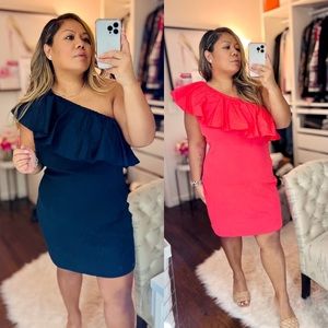 Lot of 2 Target A New Day One Shoulder Ruffle Dress